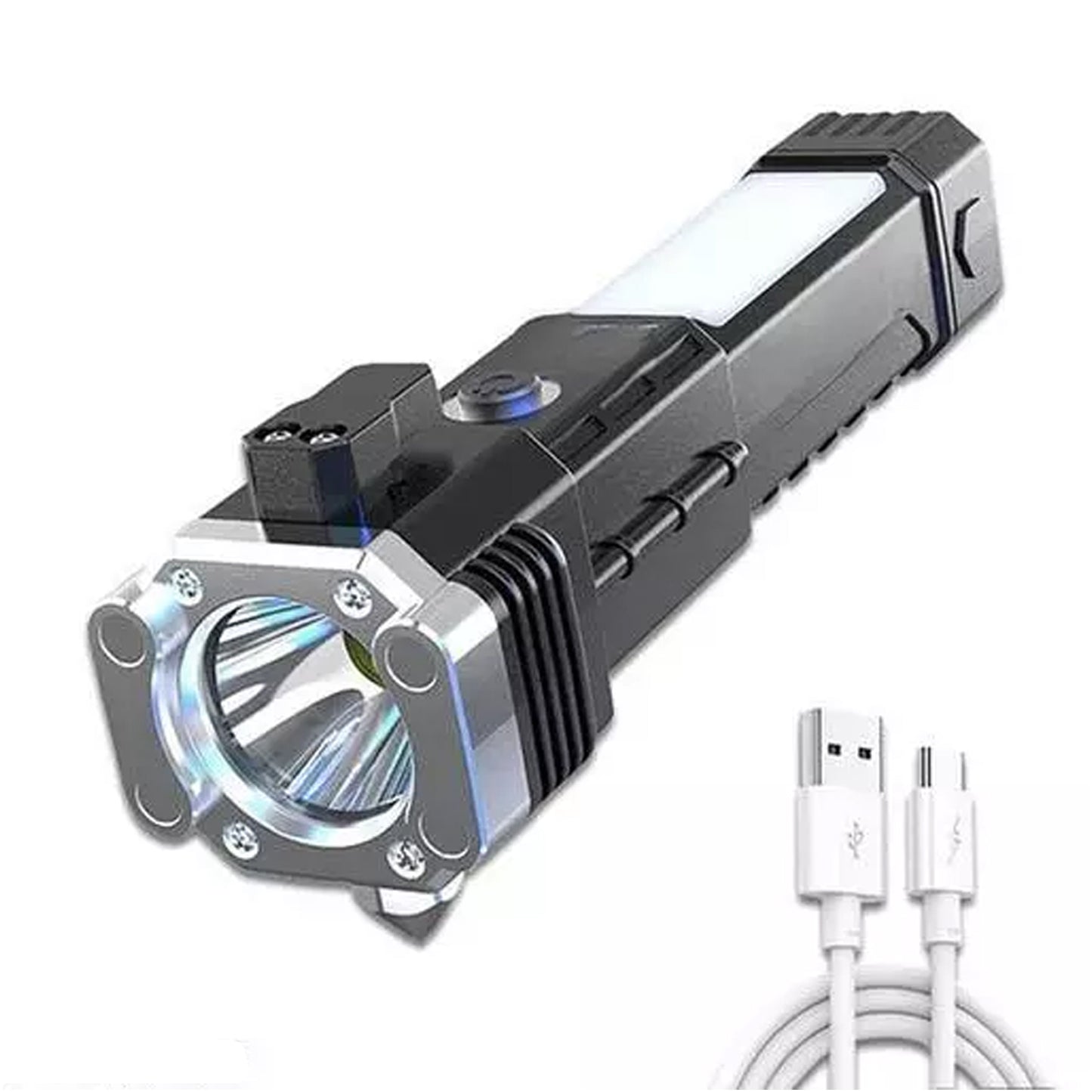 3W Rechargeable LED Flashlight with Hammer & Magnets