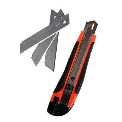 Premium 18mm Cutter Knife with Rubber Grip & Extra Blades