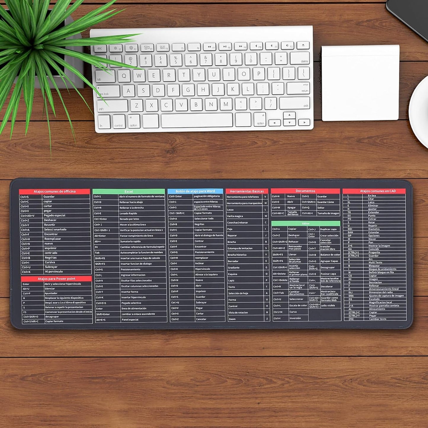 Oversized Shortcut Keyboard Mouse Pad (80x30 cm)