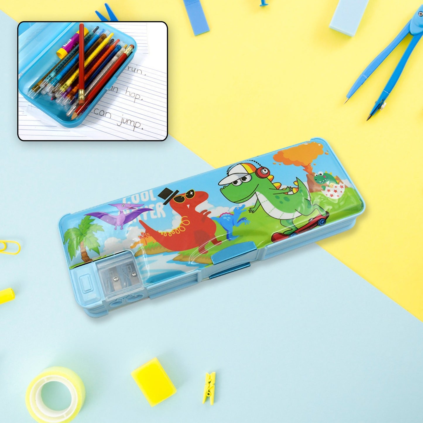 Multipurpose Compass Pencil Case - 2 Compartments