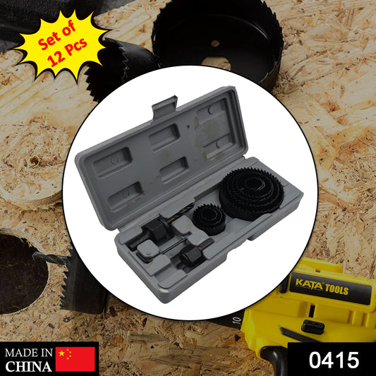 Hole Saw Set - 12 Pcs (19-64mm Sizes)