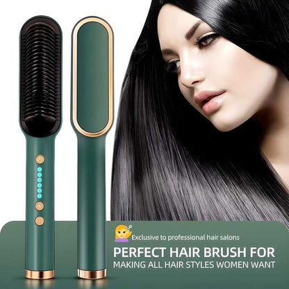 Professional Hair Straightener Tourmaline Ceramic Hair Curler Brush Hair Comb