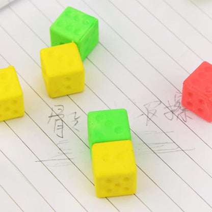 Eraser For Kids  Creative Dice Shape Erasers Kids (4 Pcs  Mix Design)