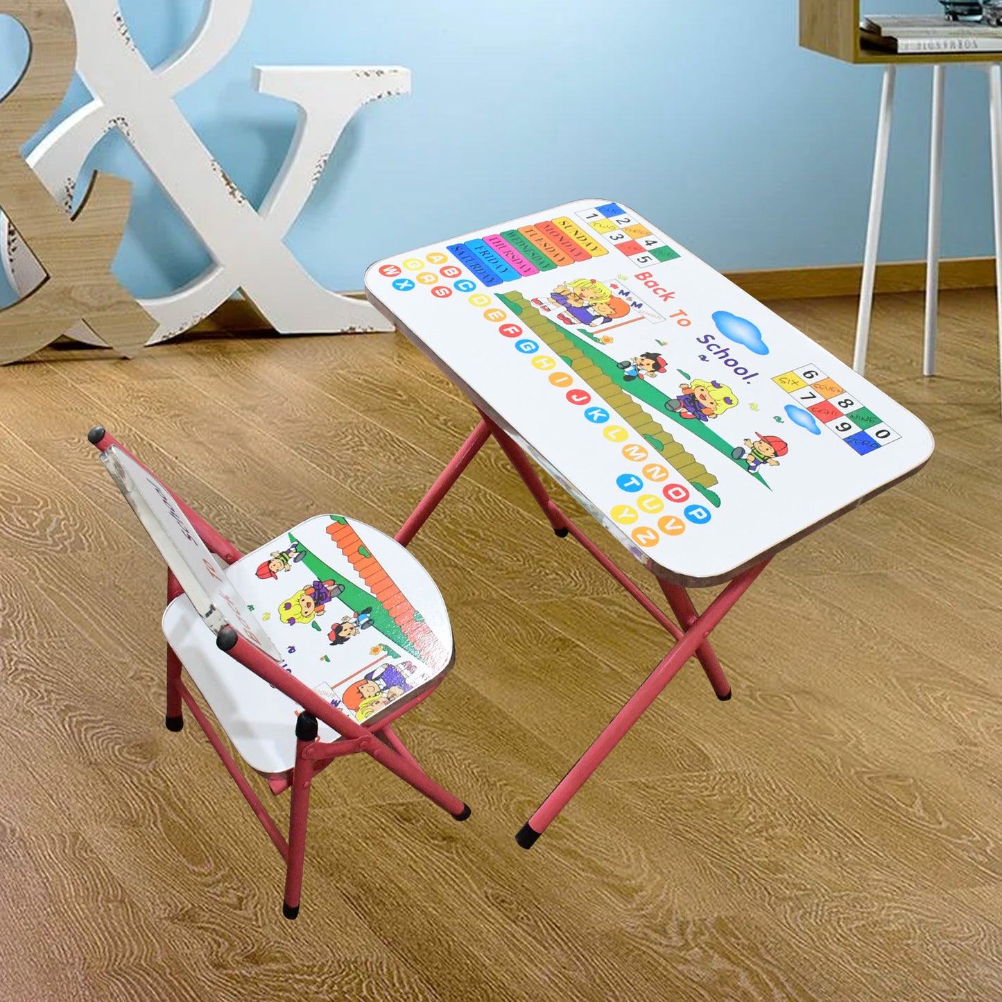 Foldable Study Table & Chair Set (2 Pcs)