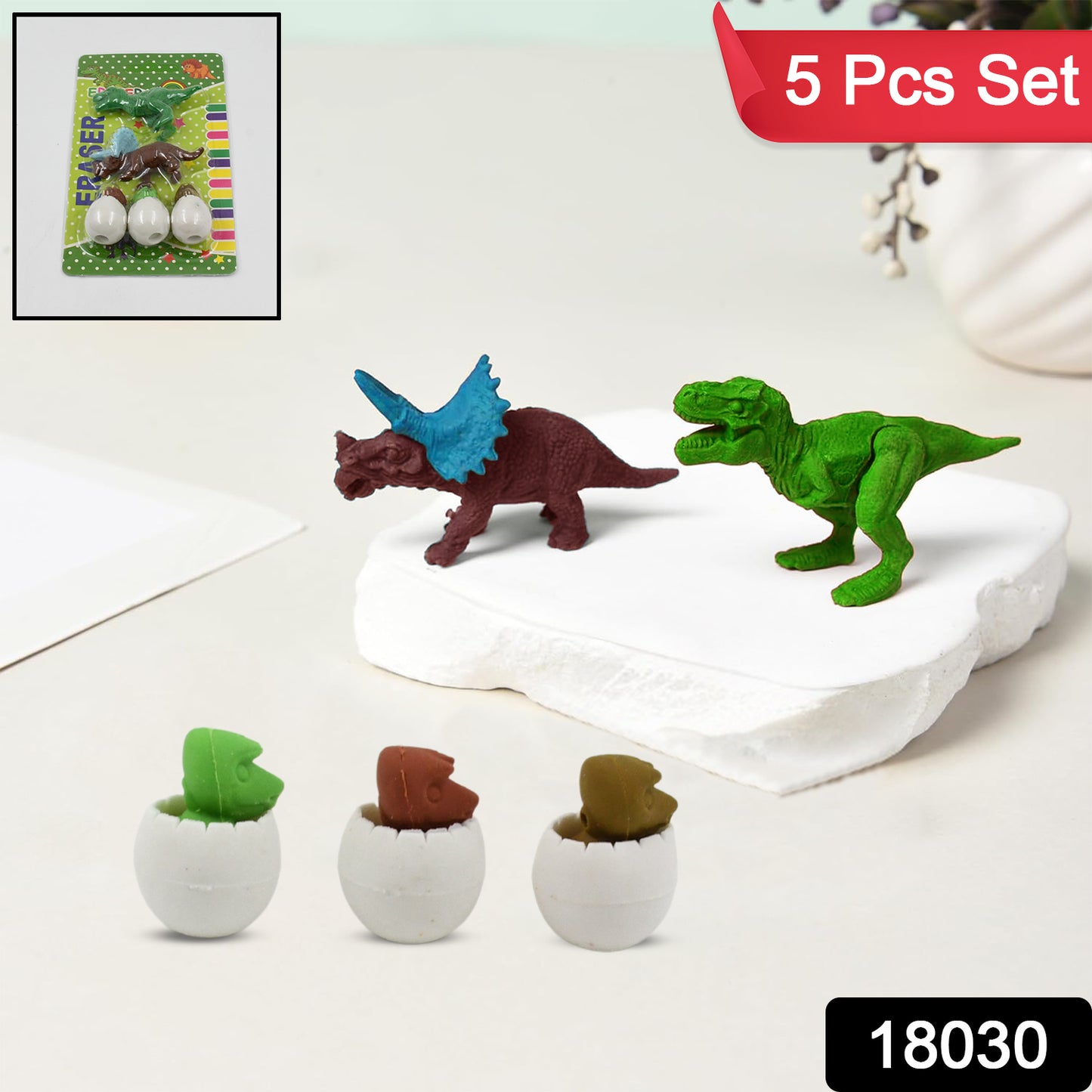 18030 Dinosaur Shaped Erasers  Egg Shape Eraser For Kids Dinosaur Erasers Puzzle 3d Eraser Mini Eraser Dinosaur Toys Desk Pets For Students Classroom Prizes Class Rewards Party Favors (5 Pcs Set)