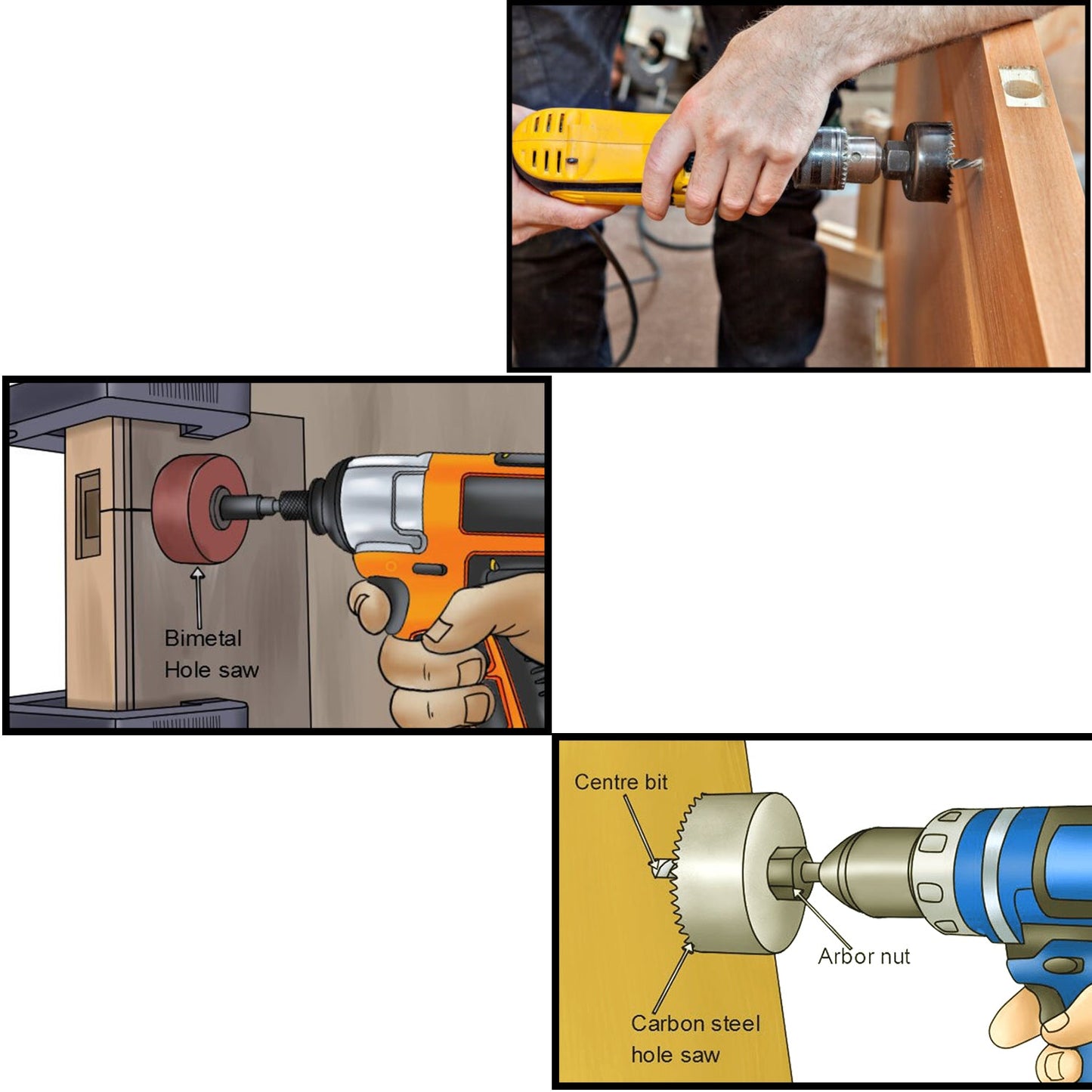 Hole Saw Set - 12 Pcs (19-64mm Sizes)