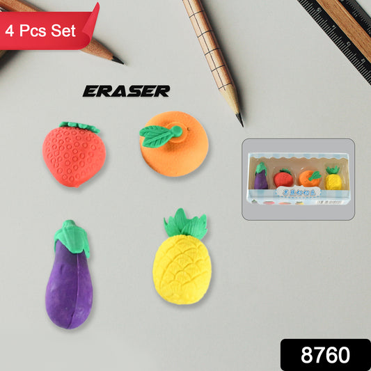 Cute 3D Erasers for Kids - Fruit & Veggie Set