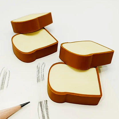 3D Toast Bread Erasers - 4 Pcs