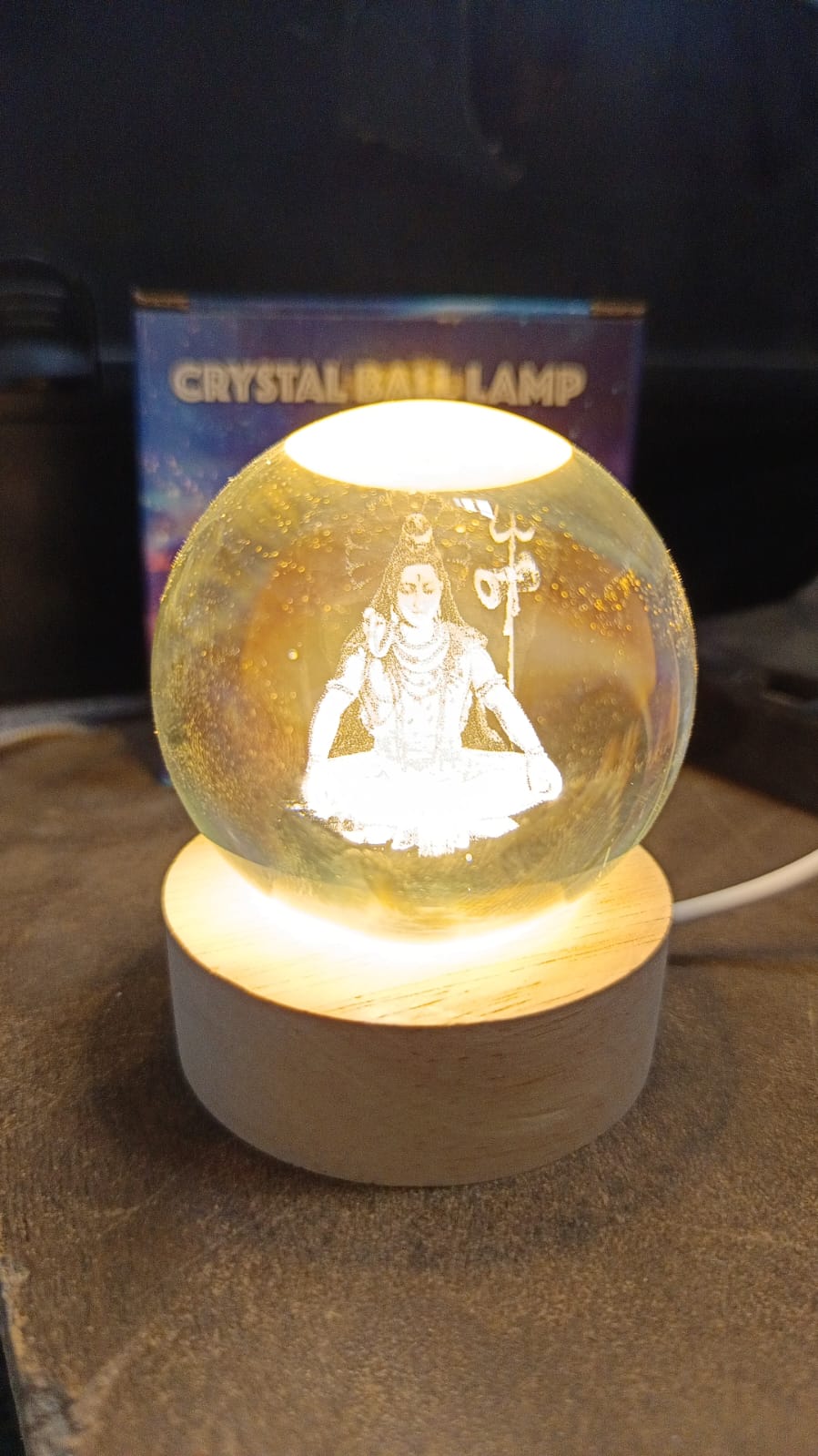 "3D Crystal Shiva Night Lamp - Elegant Home Décor & Gift"