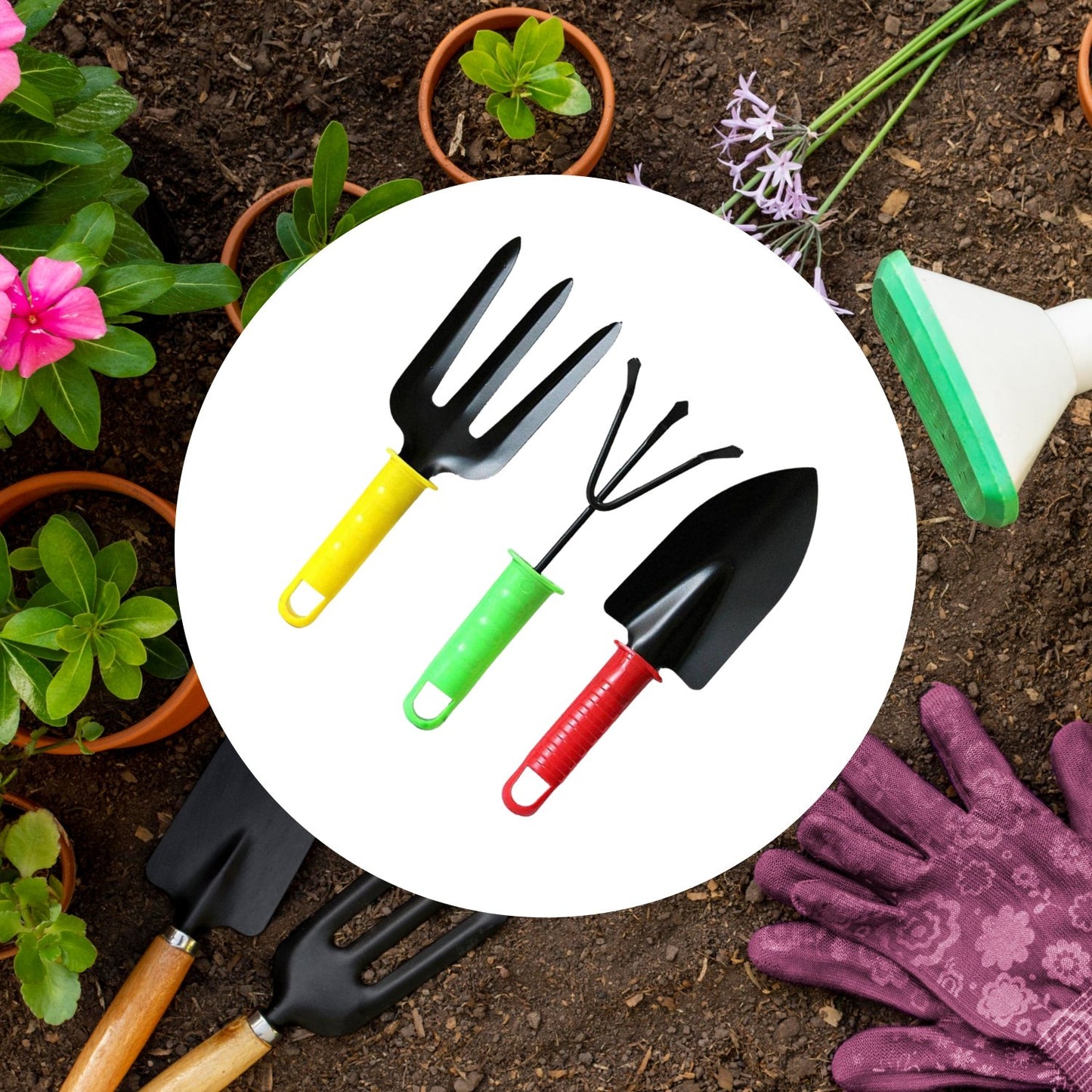 Vibrant Gardening Tools Trio