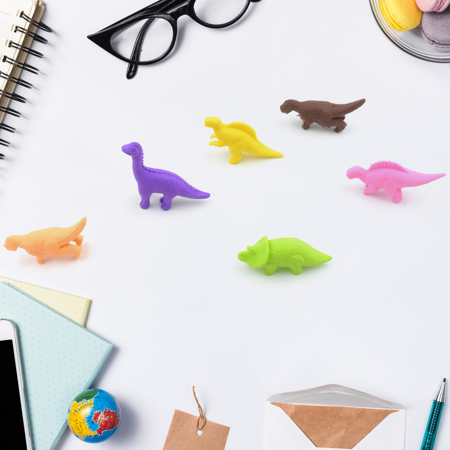 3D Dinosaur Erasers for Kids (6 Pcs)