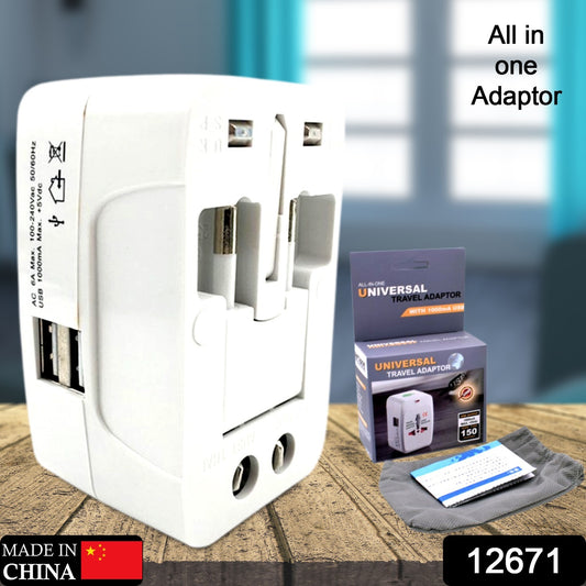 All-in-One International Plug Adapter with USB Charging